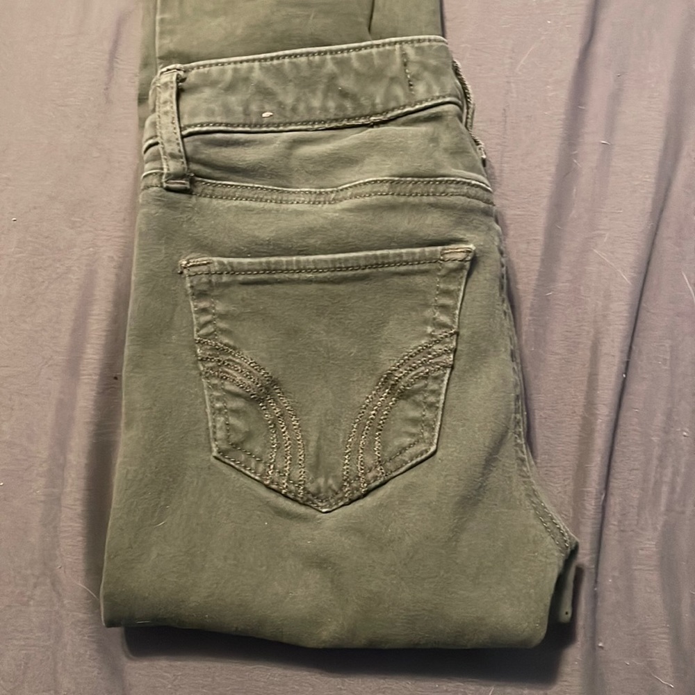 Olive green skinny jeans